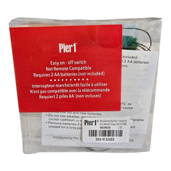 NEW Pier 1 Imports Glimmer Strings Flexible LED Lights Holly Berry 10 Lights 5" - Picture 4 of 7